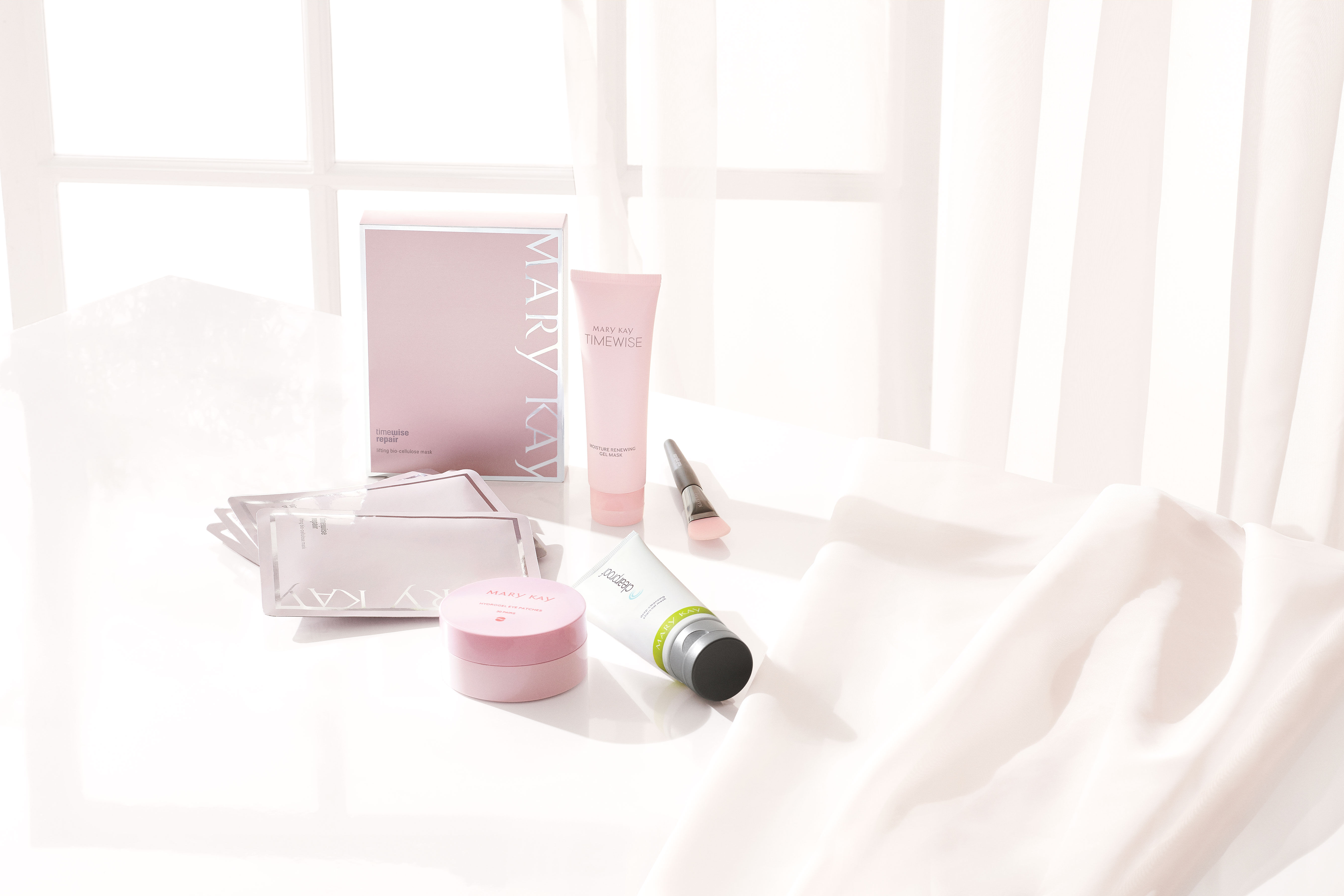 Mary Kay Skincare product such as Hydrogel Eye Patches, Clay Mask, Charcoal Mask, and Face Masks