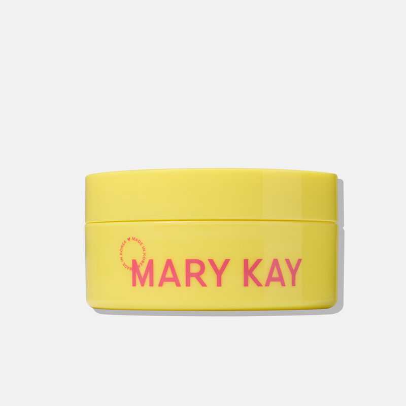 Yellow jar of Mary Kay Snail Gel Face Patches with pink text