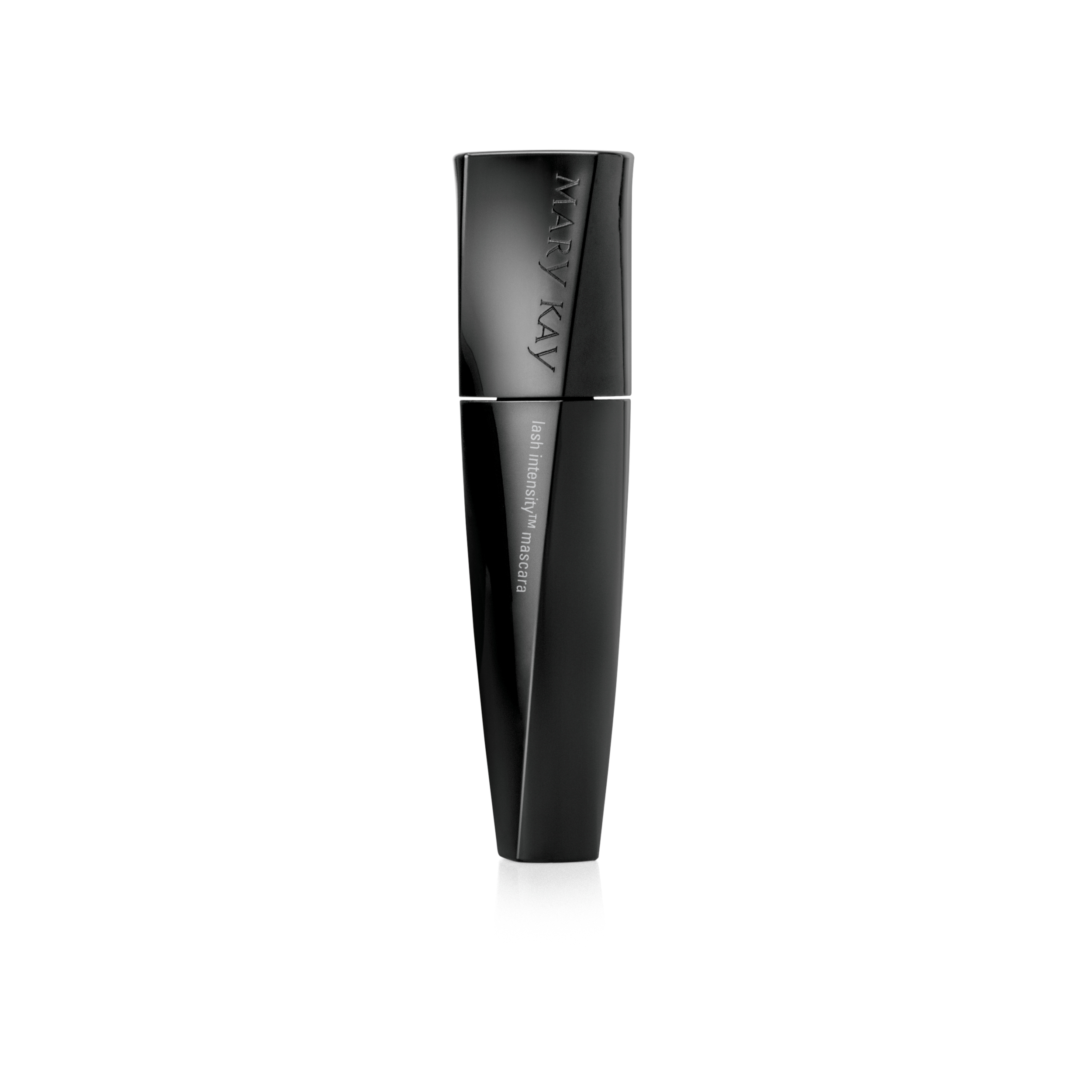 Angular black tube of Mary Kay Lash Intensity&reg; Mascara on plain background